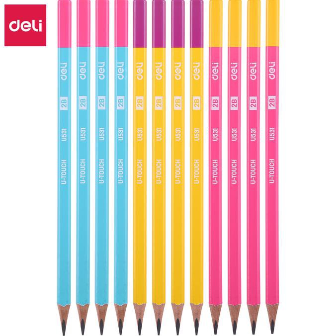 

Deli EU53100 Graphite Pencil 2B / Pensil 2B isi 12 Pcs TERUJI
