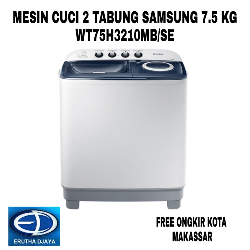 Mesin Cuci SAMSUNG 2 Tabung 7.5 KG WT75H3210MB