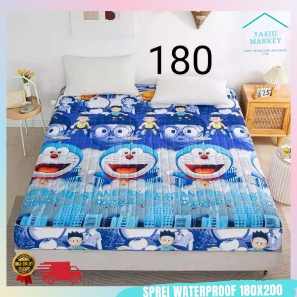 Sprei Waterproof / Sprei Protector bermotif / Sprei anti air ukuran 180x200CM SPREI WATERPROOF-DORAEMON