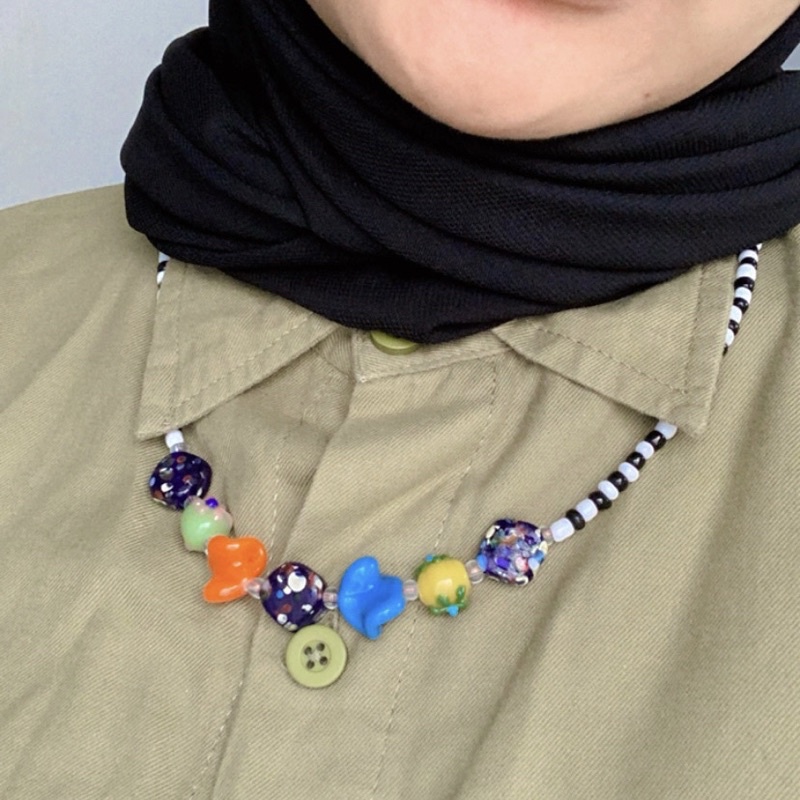 etnic necklace beads choker kalung manik