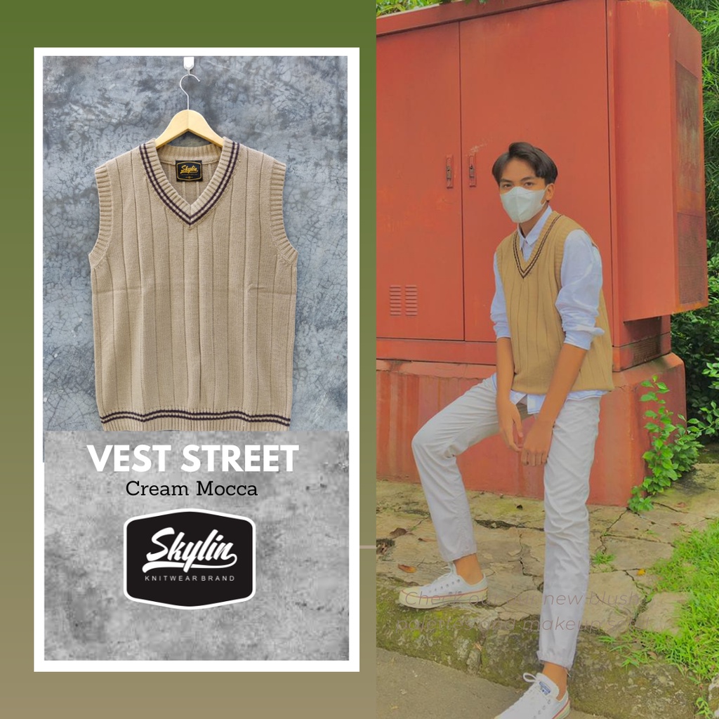 Vest Wool Knit Premium CREAM MOCCA dan 9 warna