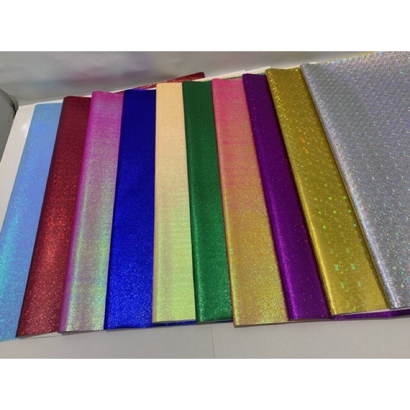 ( 3 Lembar ) KERTAS HOLOGRAM RAINBOW - GIFT WRAPPING PAPER METALLIC EXCLUSIVE GLOSSY METALIK MENGKILAP 80 GRAM