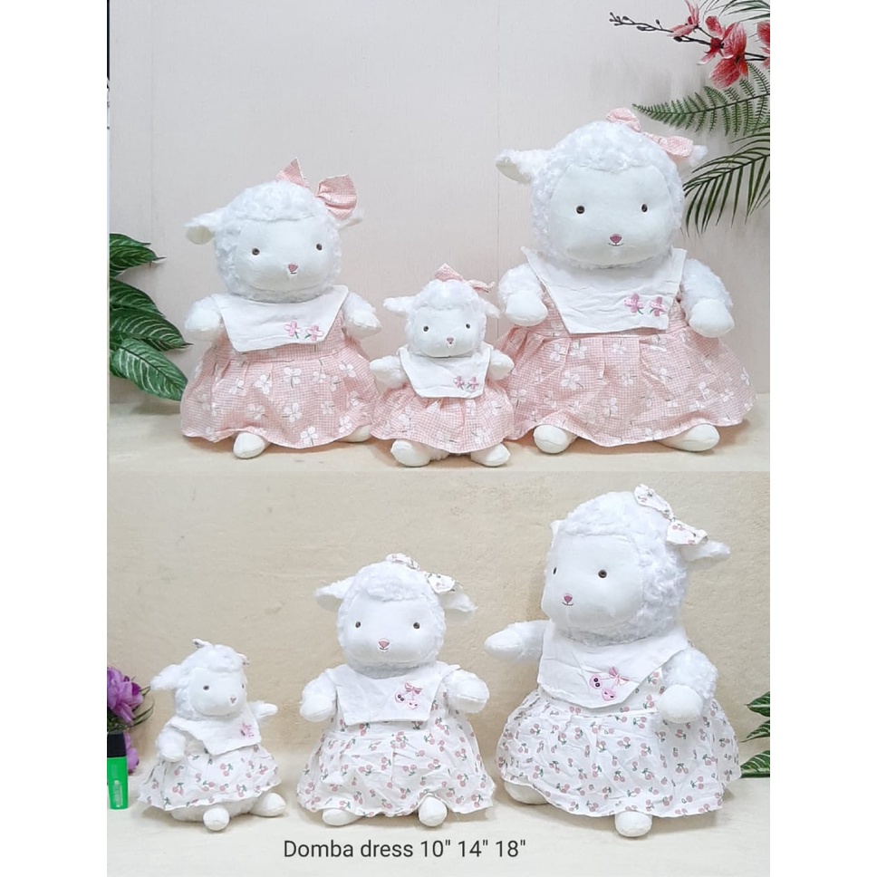 Boneka Domba Dress Size 8&quot;/23cm/boneka kambing/boneka animal/boneka anak perempuan/