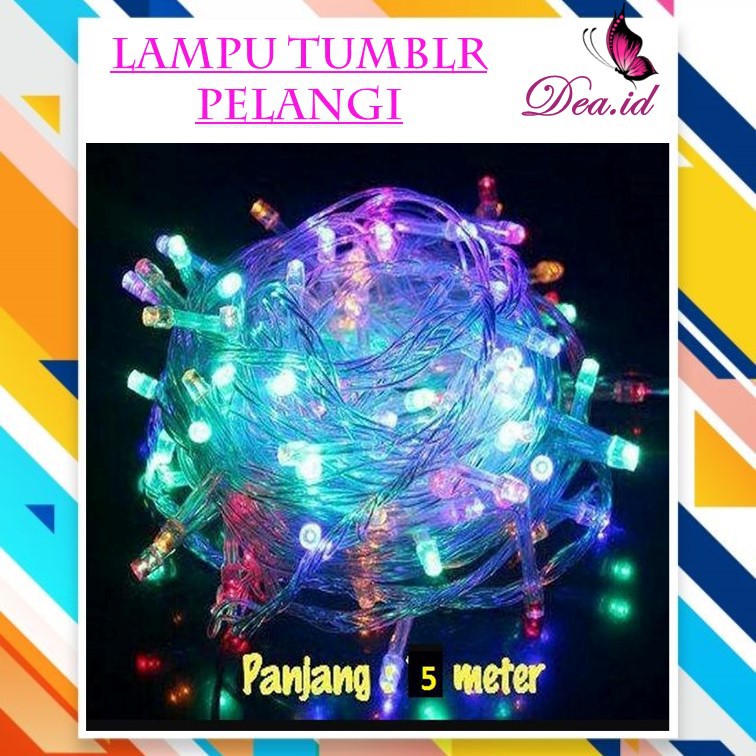 [DEASHOP] [HOME DECORATION] LAMPU TUMBLR PELANGI + COLOKAN PENYAMBUNG