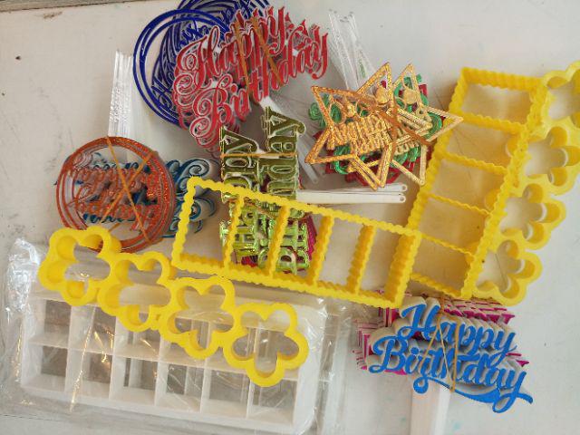 Ti-0013 Cake Topper Hiasan Kue Tulisan Happy Birthday Hbd Ungu