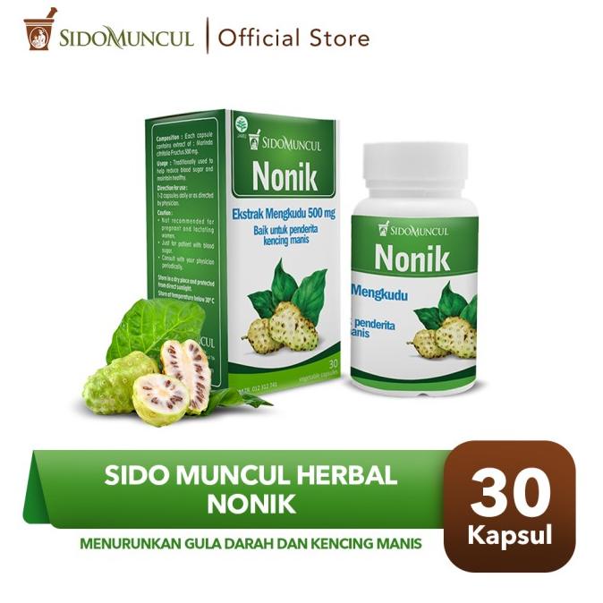

Discount Sido Muncul Nonik 30 Kapsul Herbal -Mengkudu Meringankan Kencing Manis /OBAT HERBAL ASAM URAT/OBAT HERBAL PELANGSING/OBAT HERBAL KOLESTEROL/OBAT HERBAL DIABETES