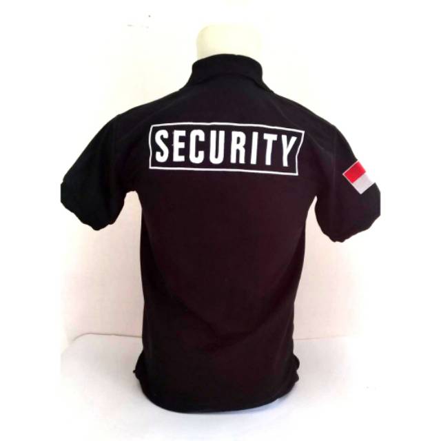 KAOS SECURITY - KAOS POLO SECURITY LOGO PUTIH - KAOS SECURITY HITAM LOGO PUTIH