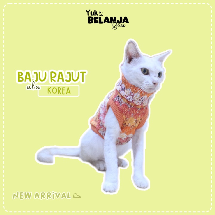 Baju Kucing Bahan Rajut Ala Korea Turtleneck Terlucu Baju Kucing anjing kelinci Lucu murah Size S-XL / Yuk Belanja Gaes!