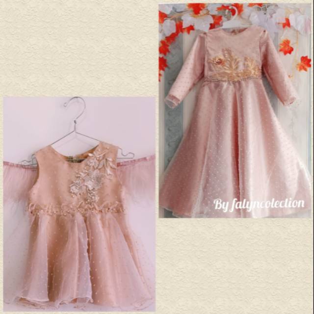 Gaun anak gold 1-3 th
