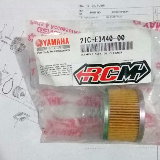 ELEMENT ASSY OIL CLEANER FILTER OLI BYSON KARBU LAMA NEW INJEKSI ORI ORIGINAL YAMAHA 21C-E3440-00