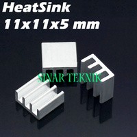 HeatSink Cooling Cooler Alumunium Pendingin Radiator Block Kotak Ic 6019 2596 ukuran 11x11x5mm