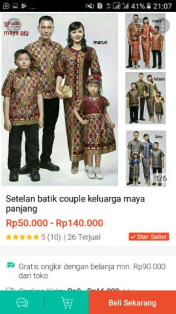 Setelan Batik Couple Keluarga Maya Panjang