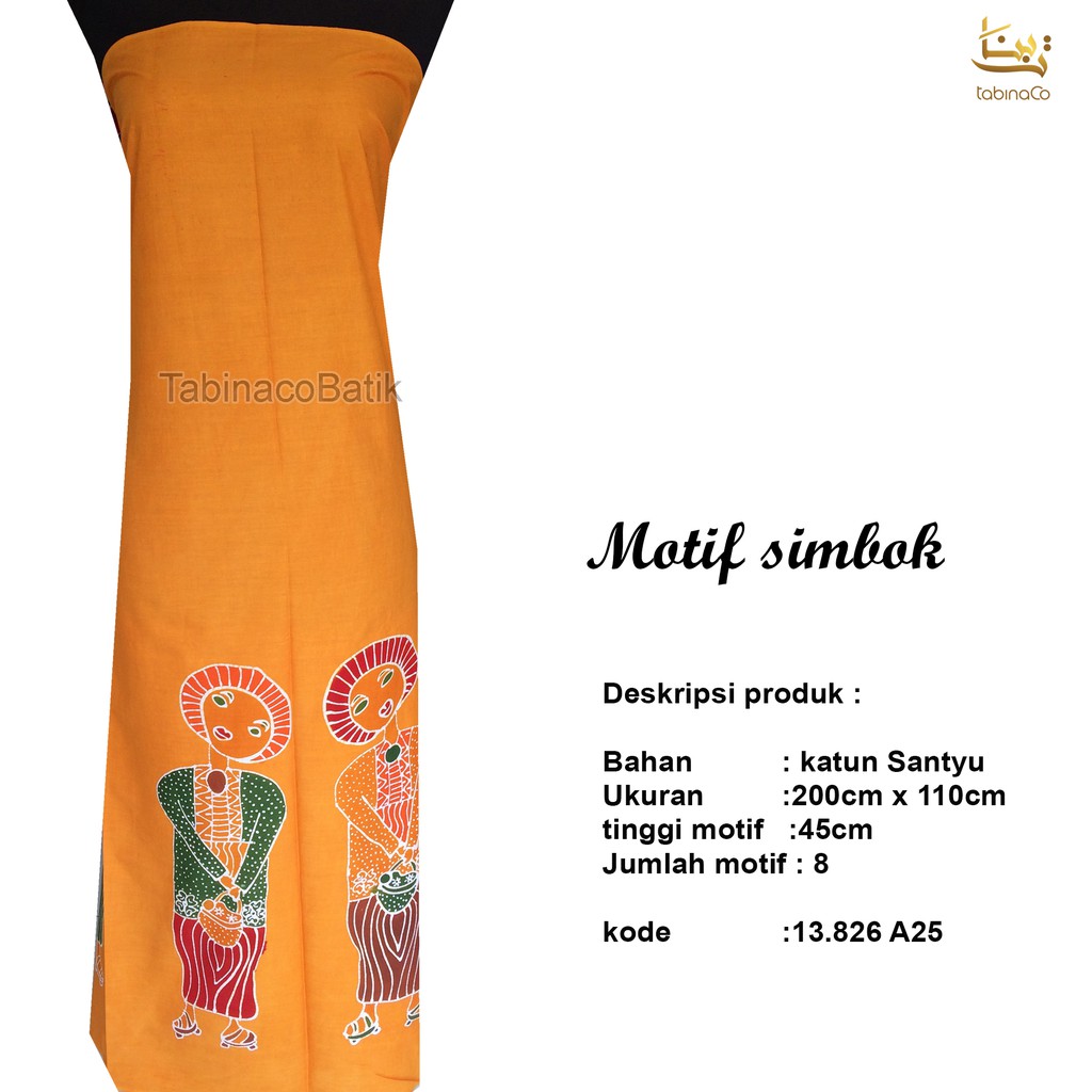 kain batik motif simbok kecil dasaran kuning tua terbaru