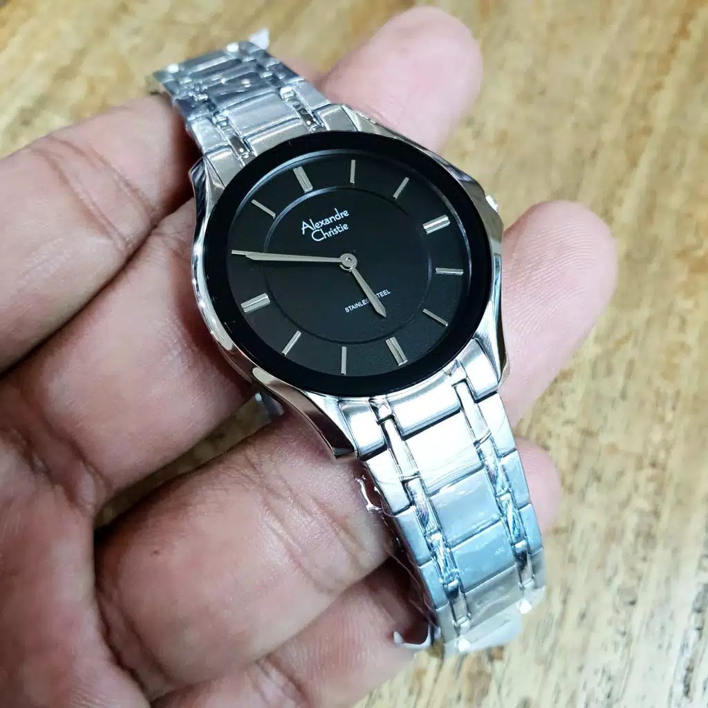 alexandre Christie  AC 8605  wanita  original  stainless steel silver hitam