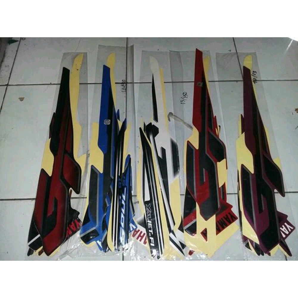 striping sticker yamaha mio soul gt 2013 hitam - putih - biru - merah - ungu