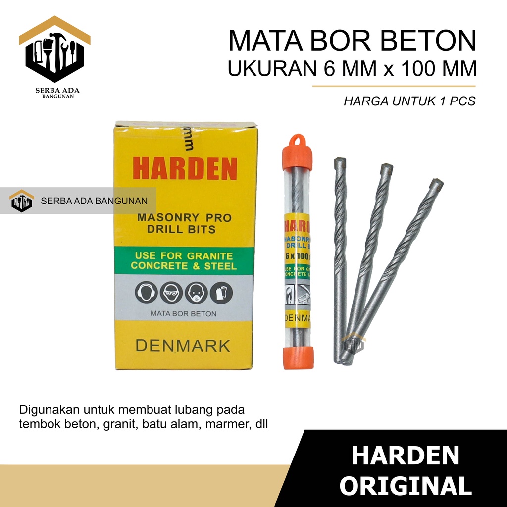 Mata Bor Beton Granit Harden 4 - 5 - 6 - 8 - 10 - 12 mm DRILL TEMBOK DINDING TAJAM KUAT DENMARK