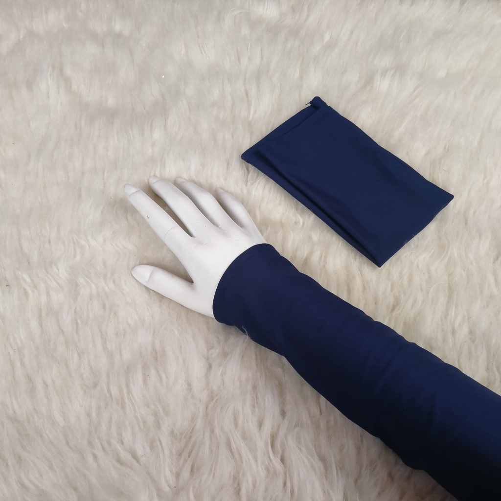 Manset tangan 30 cm sesiku bahan jersey-Navy