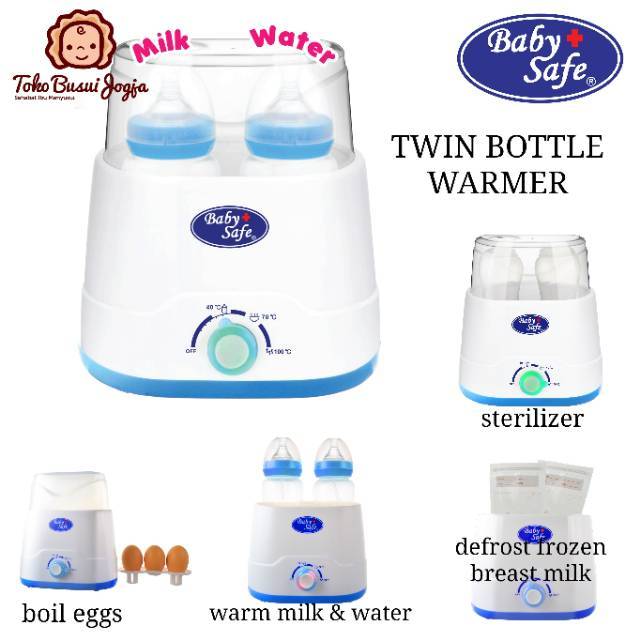 BABY SAFE TWIN BOTTLE WARMER Twin Sterlizer Botol Susu Muat 2 Kecil