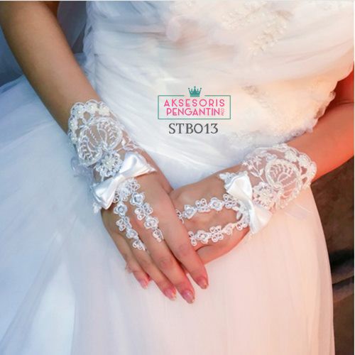 [BISA COD] SARUNG TANGAN LACE AKSESORIS WANITA WEDDING GLOVES BROKAT STB013