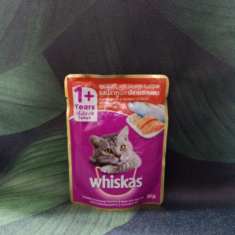 Whiskas pouch sachet 80gr / junior tuna / junior mackerel / mackerel/ocean fish /salmon / saba