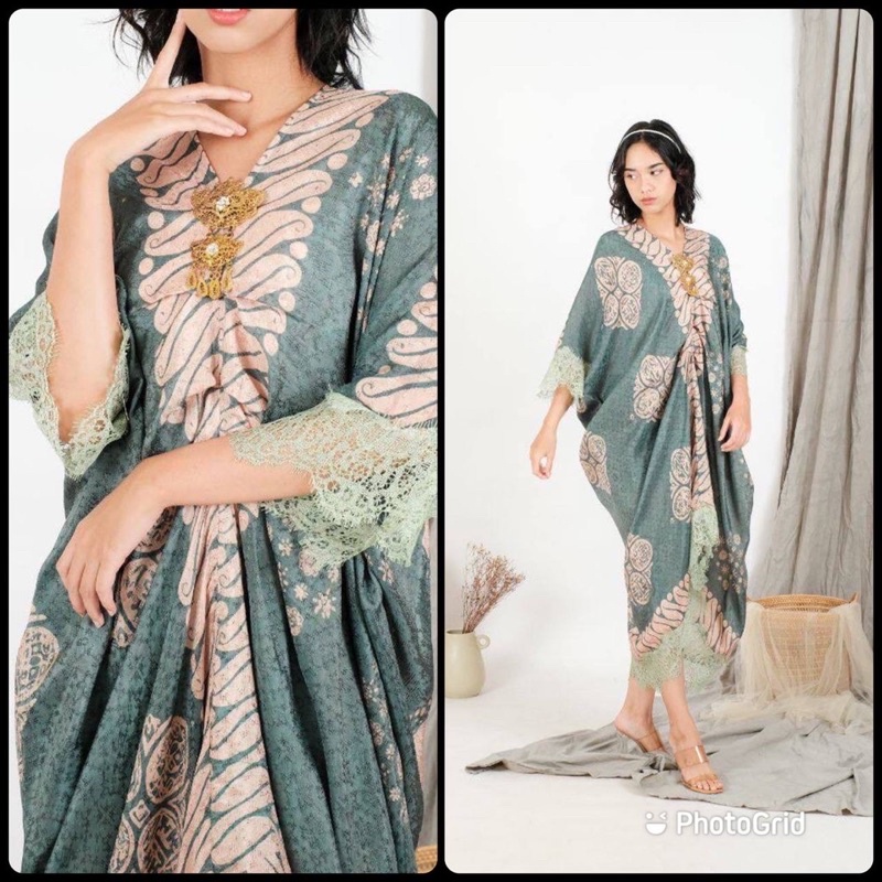 DRESS TUNIK KAFTAN VISCOS SILKY HANDMADE BATIK PASTEL AYU ALLSIZE JUMBO