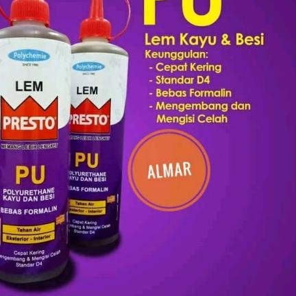 

❃ Lem PRESTO PU POLYURETHANE 650 Gram Lem Serbaguna Kayu Besi HPL VENEER ←