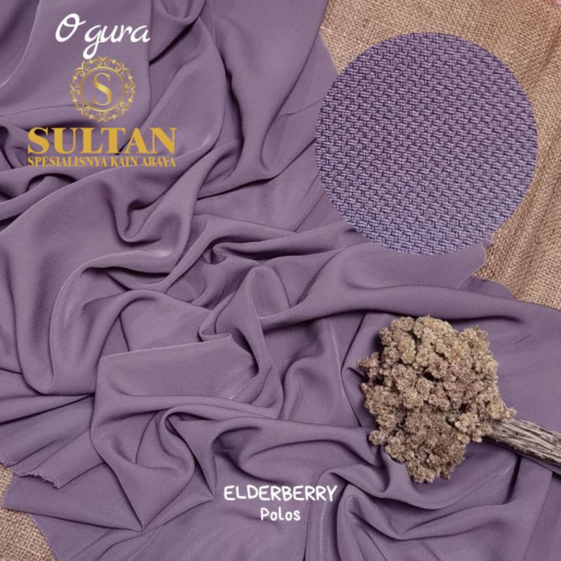 KAIN SULTAN BAHAN ABAYA OGURA POLOS WARNA ELDERBERRY