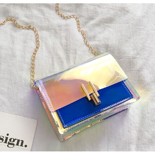 TAS SELEMPANG WANITA BENING TRANSPARAN BLINK TA023W2 MURAH FASHION BATAM KERJA PABRIK KOREA