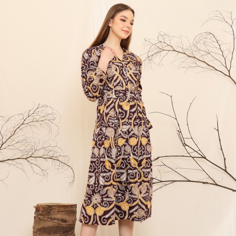 Dress Batik 258 SDN/ Dress Batik Panjang Wanita