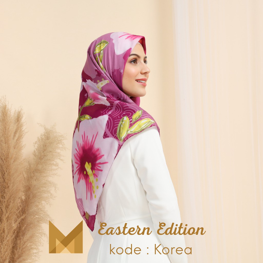 Meirista Hijab Eastern Asia Edition Korea | Kerudung Segi Empat Lasercut Segiempat Voal Premium Printing