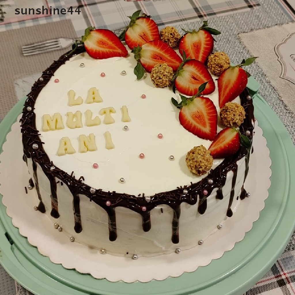 Sunshine Cetakan Adonan Kue Fondant Desain Huruf Angka 3D Bahan Silikon