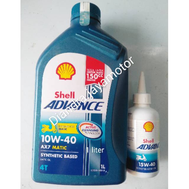 Paket oli Shell ax7 1 liter + oli gear shell 100% original for all matic.