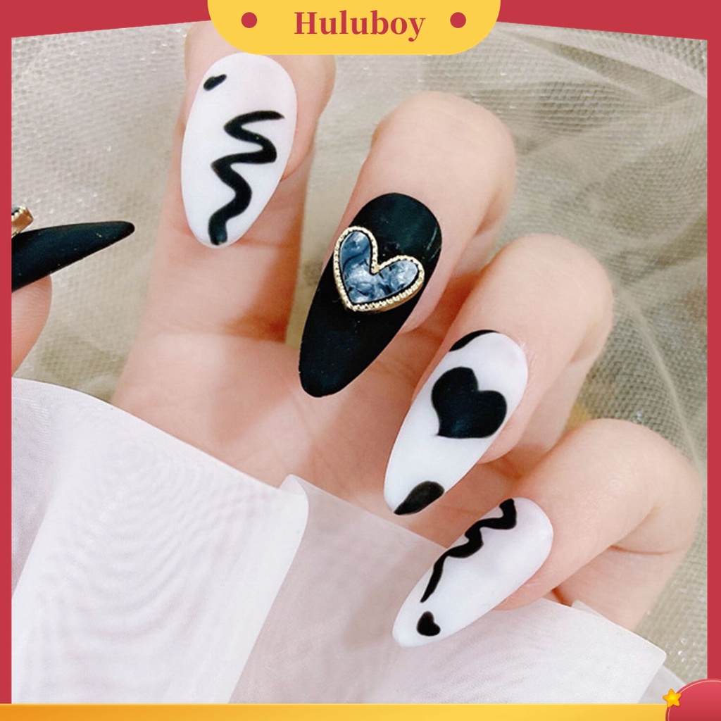 Huluboy Huluboy♡ 10pcs / Set Ornamen Bor Kuku 3D Bentuk Hati Peach Untuk Dekorasi Nail Art Salon