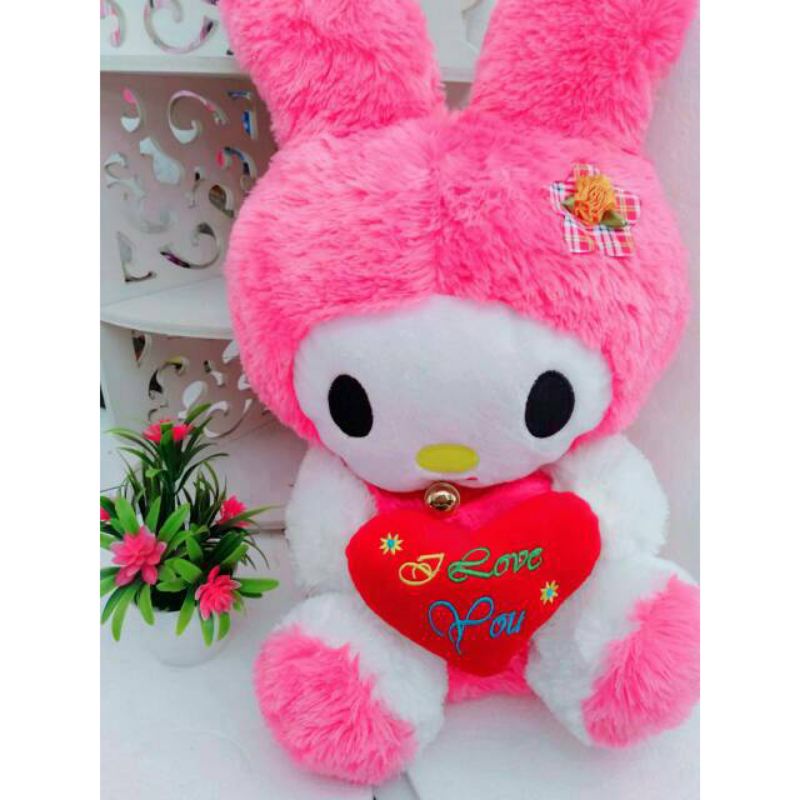 SNI BONEKA KELINCI MELODI 40 cm untuk kado ulang tahun anak pacar teman laki perempuan pria wanita cowok cewek   gemes import ori premium original JUMBO BESAR MINI KECIL  everly.id everlyid gemoy lucu