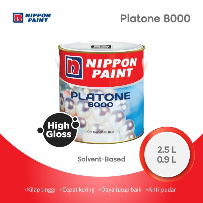 Nippon Paint - Platone 8000 (Tinting) -0,9L- Cat Besi Dan Kayu