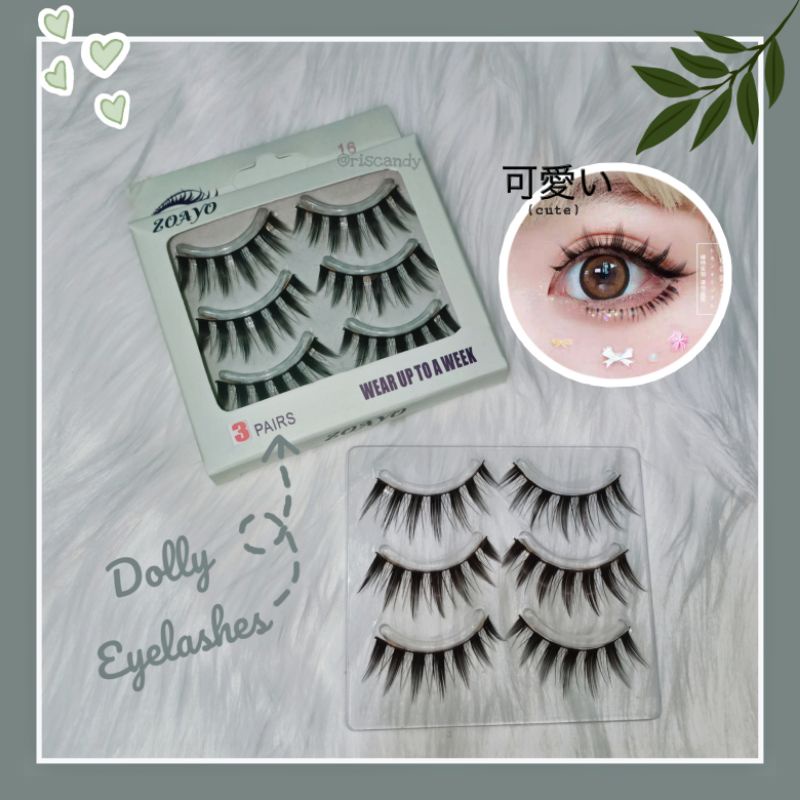 [3-5 Pasang] Dolly Eyelashes / Little Devil Bulu Mata Cosplay