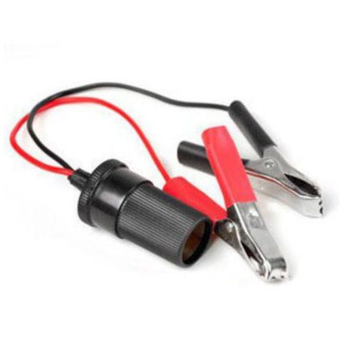 KABEL JEPIT BUAYA PLUS MINUS KE AKI DGN UJUNG SOKET LIGHTER PEMANTIK