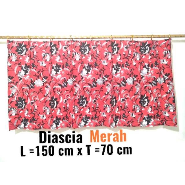 Gorden hordeng jendela pendek kecil/Washtafel kolong dapur Diascia Ukuran 150 x 70 cm