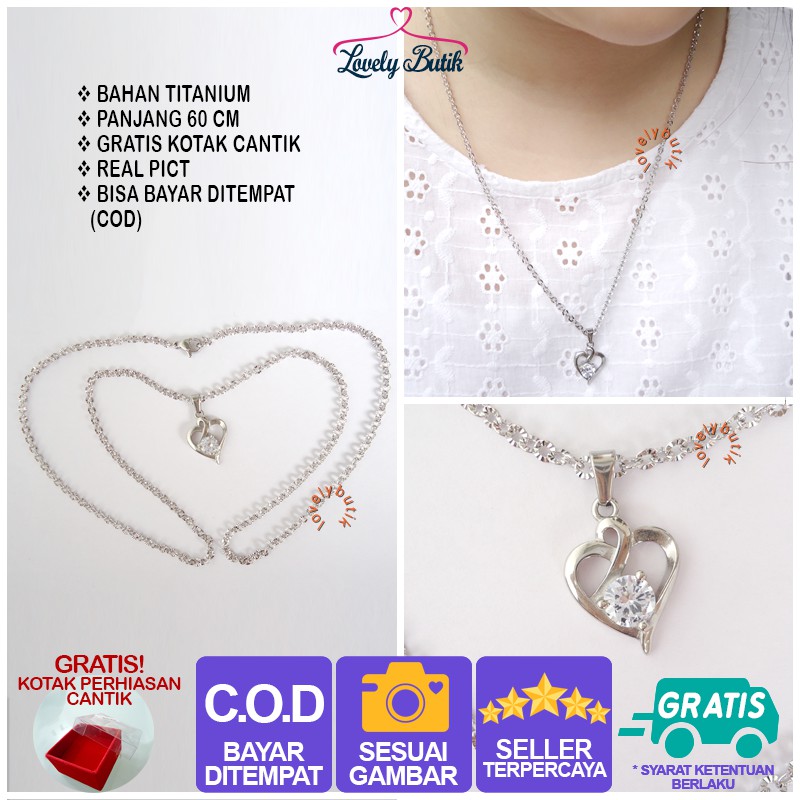 Lovelybutik kalung Titanium Anti Karat 4smar4 Kalung Wanita Titanium Model Terbaru Cw