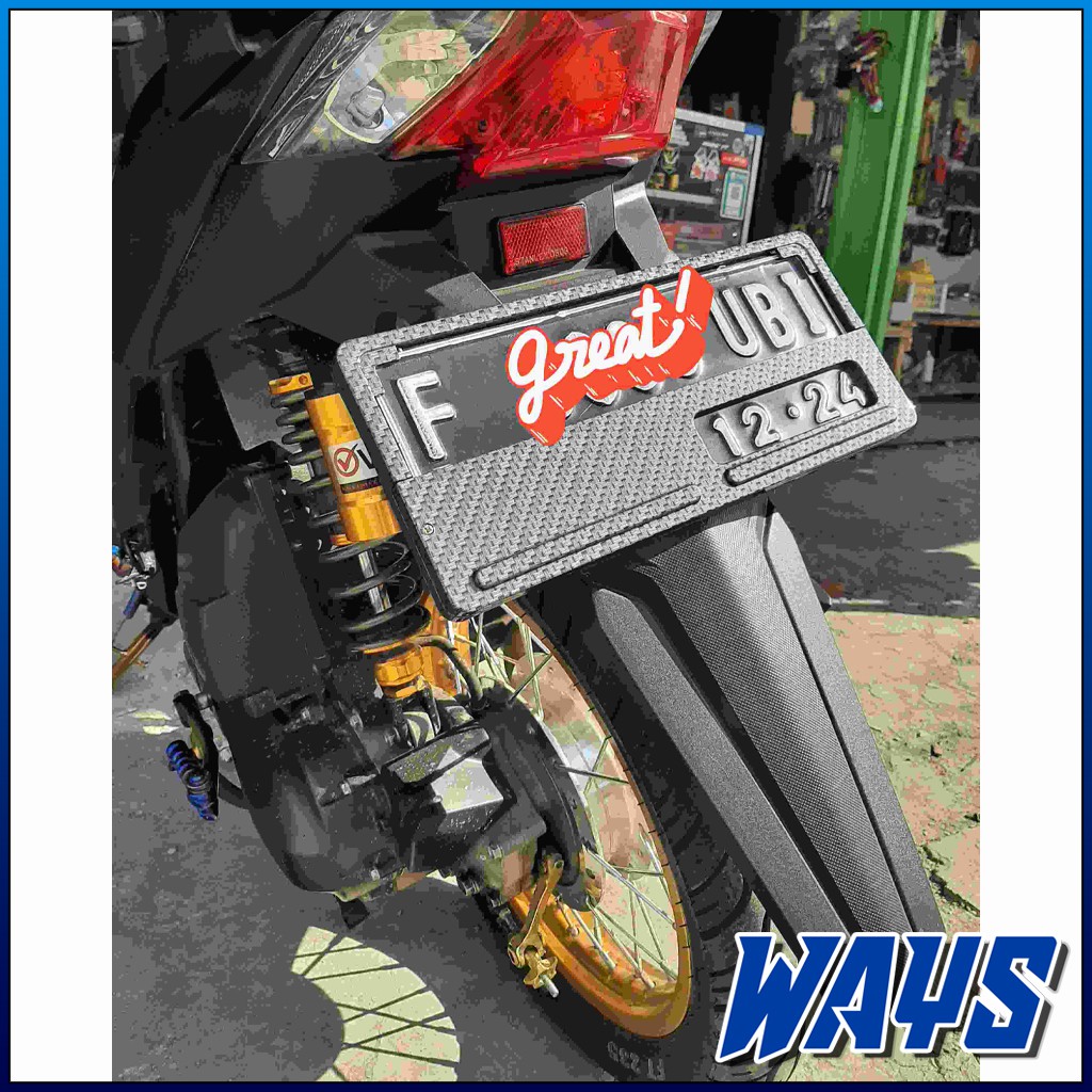 [X224] Dudukan Cover Tempat Plat Nomor No Motor Variasi Carbon Karbon Universal Depan Belakang