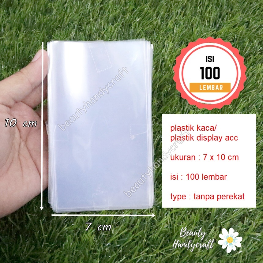 Plastik bening /plastik opp kaca display aksesoris 7x10cm isi 100 lembar