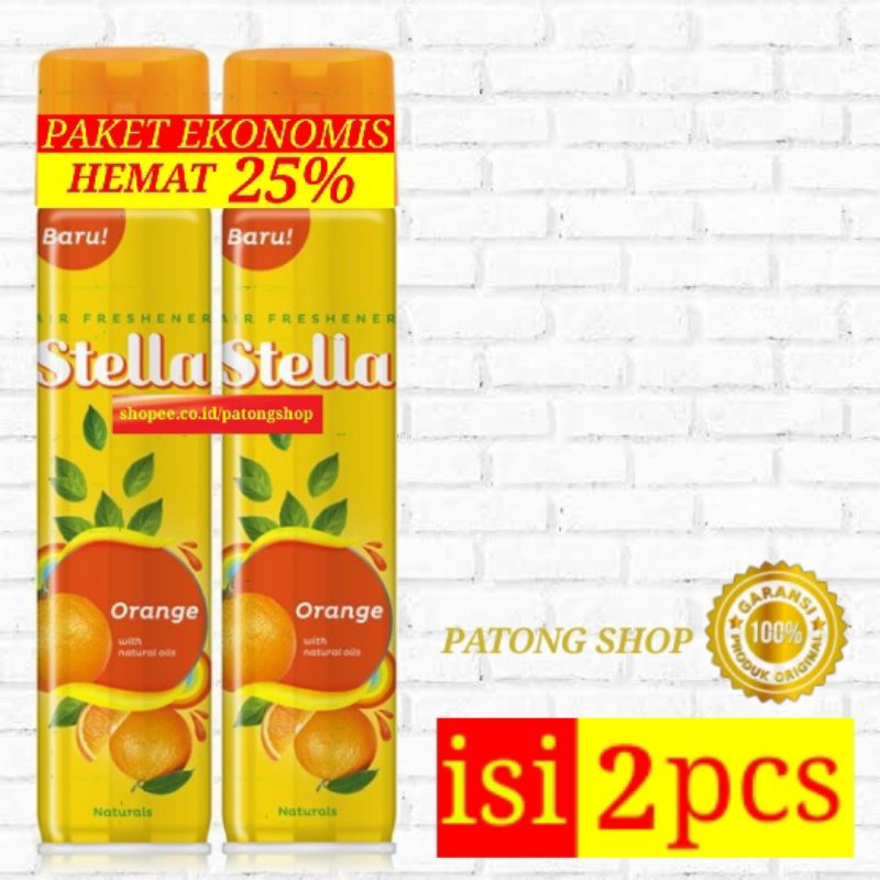 STELLA aerosol Multipack isi 2 pcs Orange - Paket Hemat Pengharum Ruangan