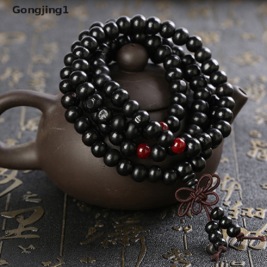 Gongjing1 Gelang Meditasi Buddha Bahan Kayu Cendana Alami Ukuran 6 / 8mm Untuk Pria / Wanita