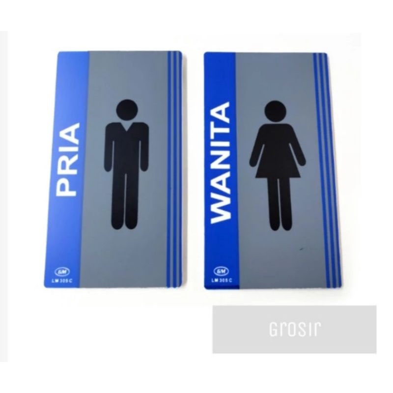 

GM sign Label Akrilik Toilet pria dan wanita