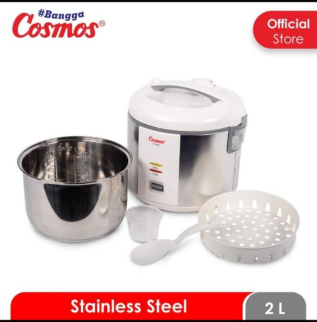 COSMOS Magic Com 2 Liter / Rice Cooker Stainless Steel 3in1 CRJ 9303 - Garansi Resmi 1 Tahun