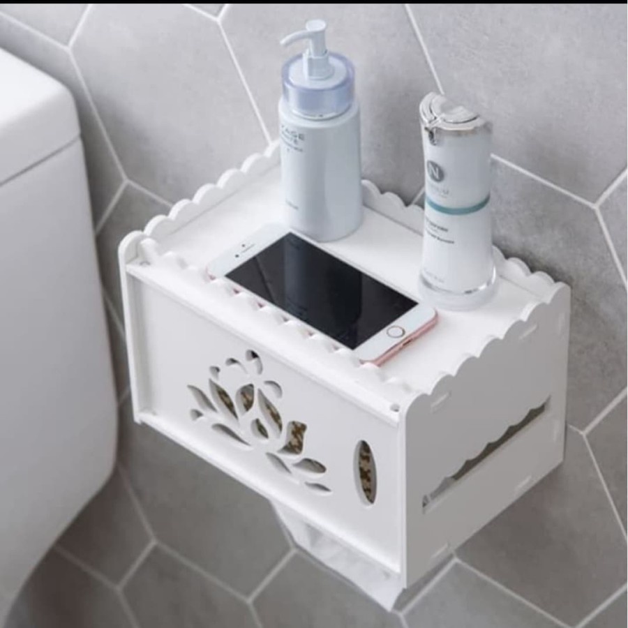 Tempat tissu Toilet minimalis serbaguna box tissue WC portable kamar mandi Tempel tempel gantung dinding Vintage Organizer Sabun Shampo sampo Serbaguna terbaru Tahan Air Multifungsi Floating Rack Desktop aesthetic minimalis Kotak rak tempat Tisu tisyu