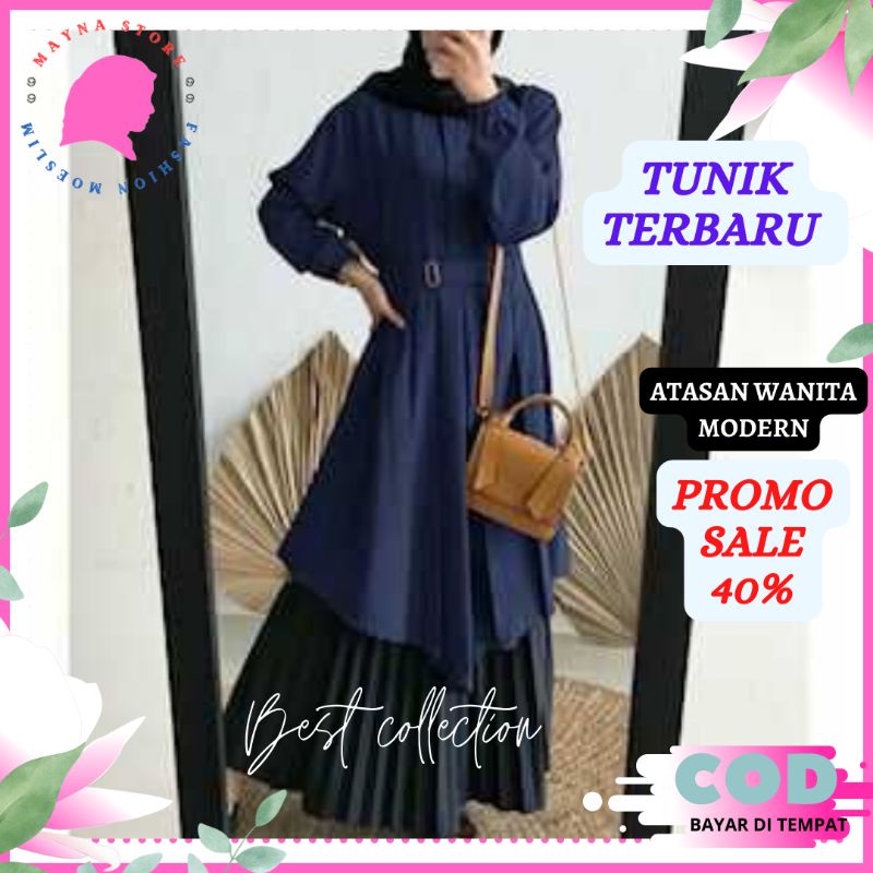 PROMO FASHION WANITA MUSLIM BAJU TUNIK REMAJA KEREN SIMPLE CASUAL BUSUI FRIENDLY PAKAIAN BAJU ATASAN