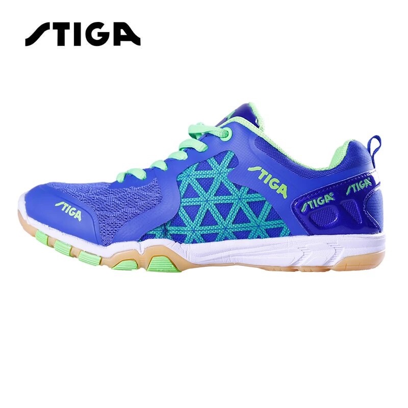 SEPATU STIGA/ SEPATU TENNIS MEJA/BADMINTON/ VOLI WARNA BIRU NEON / HITAM NEON