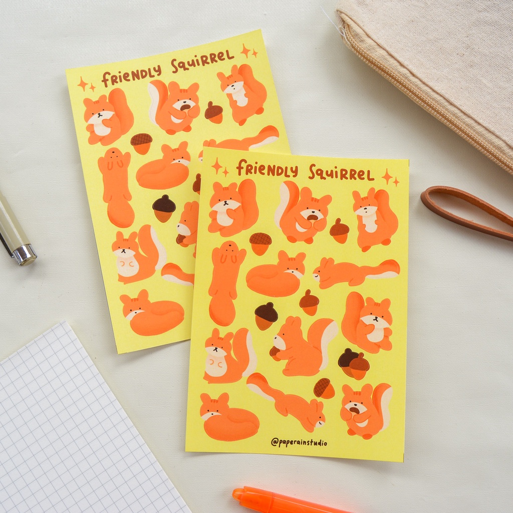 

friendly squirrel sticker sheet