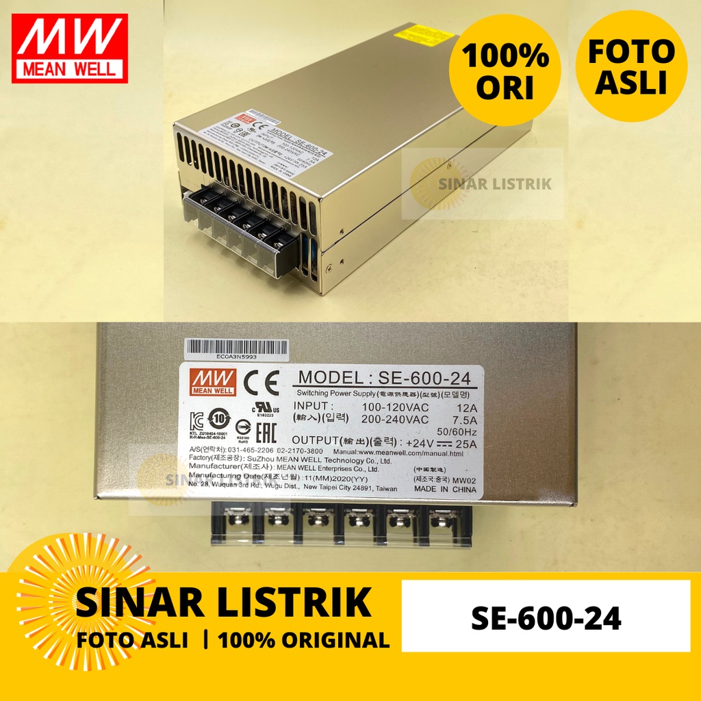 MEANWELL POWER SUPPLY SE-600-24 SE 600 24